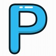 Blue, letter, p, alphabet, letters icon - Free download
