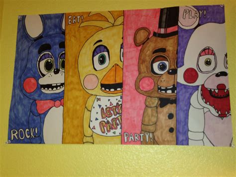 Fnaf2 Prize Corner Rock Eat Party Play Poster By Oshykitten On