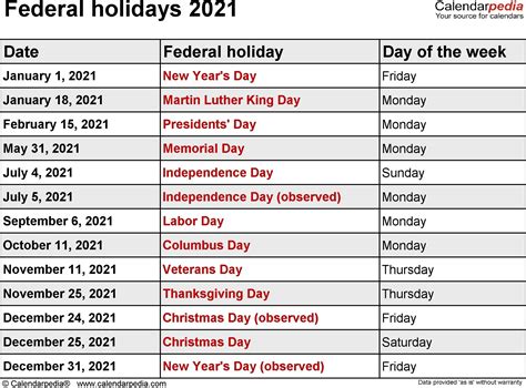 Printable List Of 2021 National Days Calendar Template Printable Riset