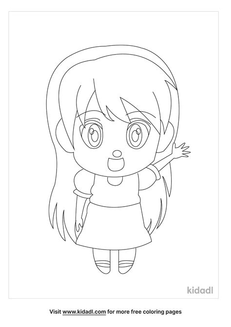 Free Happy Anime Girl Coloring Page Coloring Page Printables Kidadl