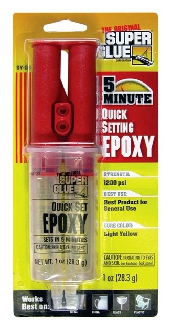 Super Glue Epoxy 5 Minute Quick Setting Epoxy Glue 2 Part Epoxy 1 Oz