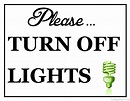 Printable Turn off Lights Sign