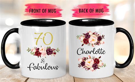 70 And Fabulous Mugcustom 70th Birthday T70th Birthday Etsy Mugs