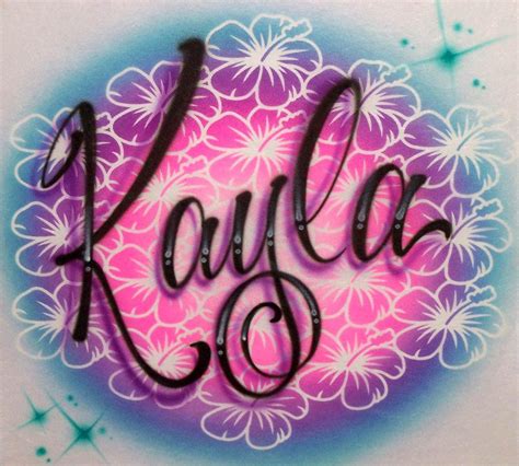 Personalized Stencil Flower Collage Airbrushed Shirt Airbrush Designs