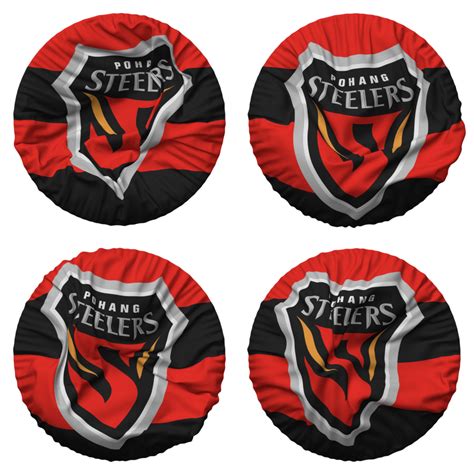 Pohang Steelers Football Flag In Round Shape Isolated With Four