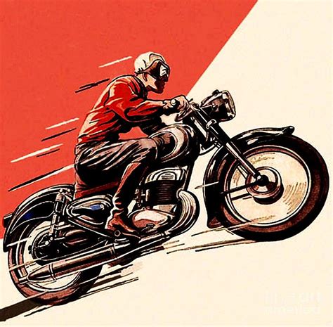 Motorcycle Poster Vintage Painting By Aar Reproductions Fine Art