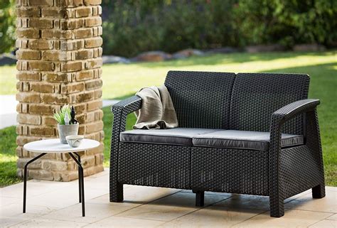 Keter Corfu Love Seat All Weather Outdoor Patio Garden Furniture Best