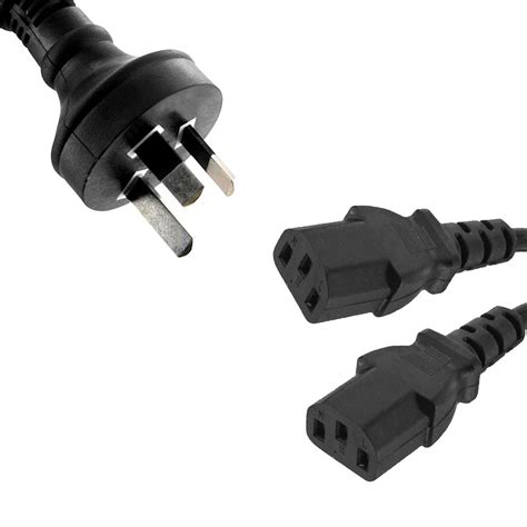 3 Pin Main Plug To 2 X Iec Female Connectors 2m 8ware
