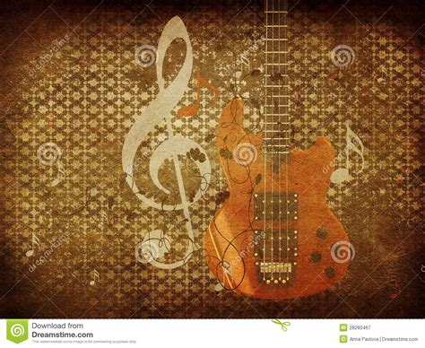Vintage Music Guitar Background Royalty Free Stock