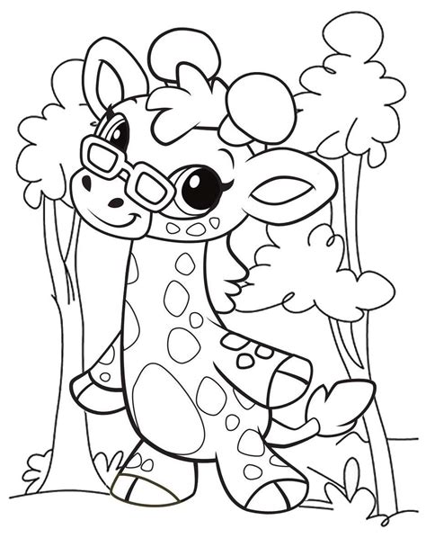 Baby Giraffe Pose Coloring Page Giraffe Coloring Pages Puppy