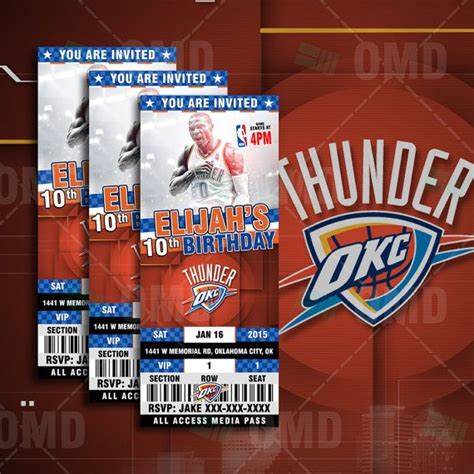 Oklahoma City Thunder Sports Party Invitation By Sportsinvites