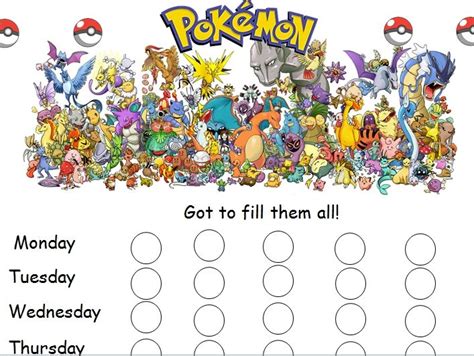 Pokemon Reward Chart Printable 2019 Printable Reward