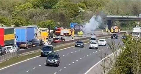M5 Lorry Fire Massive Explosions On Motorway Amid Blaze Near