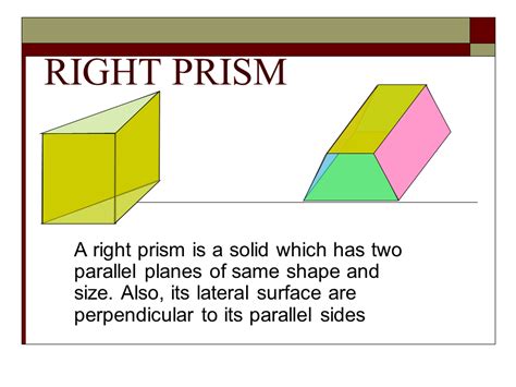 Right Prism Volume Presentation Mathematics