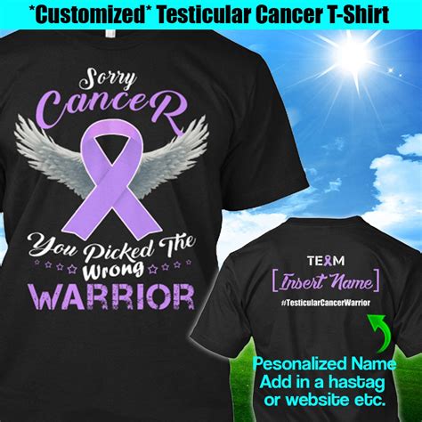 Personalized Testicular Cancer Awareness Tshirt Orchid Ribbon Etsy