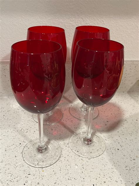 Ruby Red Wine Glasses Etsy