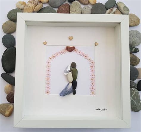 Pebble Art Couple Unique Wedding Gift For Bride And Groom Etsy Uk