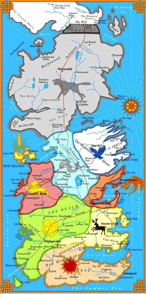 The Seven Kingdoms Song Of Ice And Fire Game Of Thrones Map Game Of
