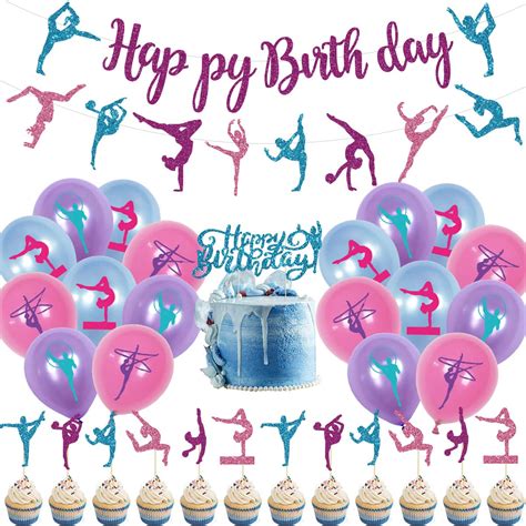 Buy Gymnastics Birthday Party Decorations Set With Gymnastics Birthday