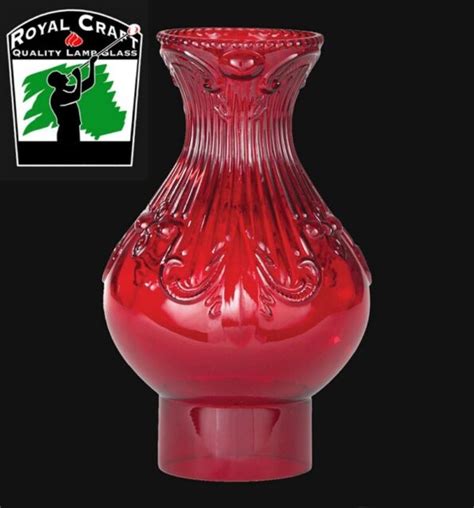 3 X 8 1 2 ~ Ruby Red Glass Oil Lamp ~ Chimney ~ Princess Feather ~ G7994rd Ebay
