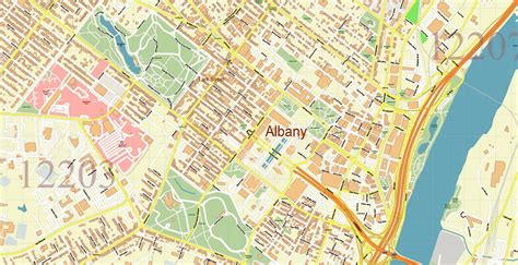 Albany County New York Us Map Vector Exact State Plan High Detailed