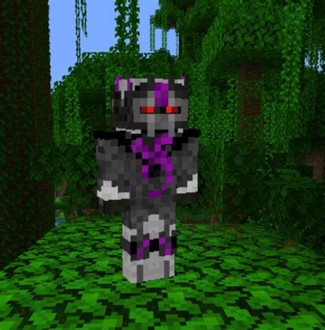 Minecraft Skin With Armor And Purple Dragon Emblem Purple Details