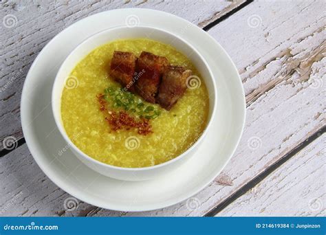 Freshly Cooked Filipino Food Called Lugaw Or Rice Porridge Or Congee