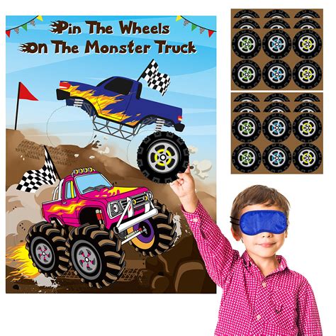 Buy Monster Truck Pin The Tail Games Party Supplies Pin The Wheels On