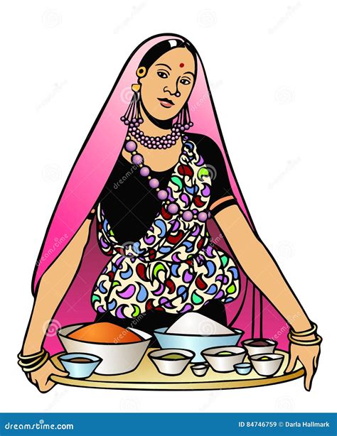 Indian Cuisine Stock Vector Illustration Of Restaurant 84746759