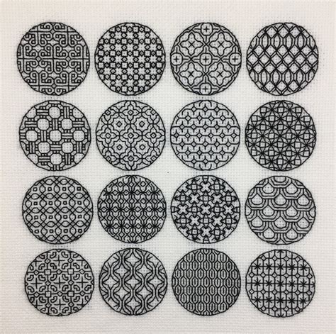 Circles Sampler Blackwork Pattern Pdf Blackwork Embroidery Chart