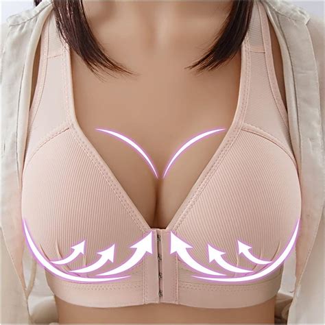 Muziwenju Pswk Sexy Push Up Bra Front Closure Solid Color Brassiere Wireless Bralette Breast