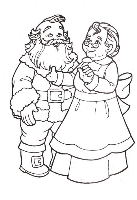 Add some colors to make a nice image. Mr. and Mrs. Santa Claus - Coloring Pages | Christmas ...