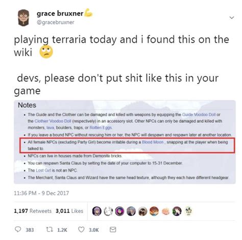 Terraria Triggers Feminists “the Game Is Misogynistic” Sankaku Complex