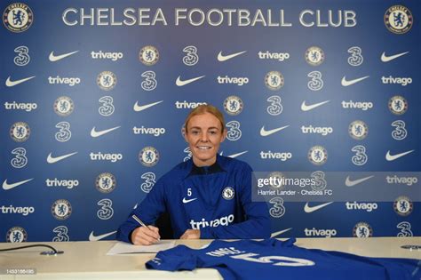 Sophie Ingle Of Chelsea Poses For A Photograph As She Signs A News