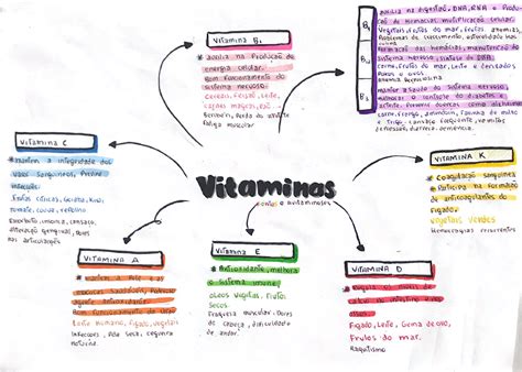 mapa mental vitaminas Processos Biológicos