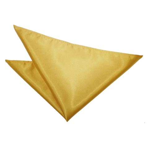Plain Gold Satin Handkerchief Pocket Square