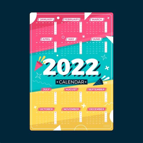 Modelo De Calendário Plano 2022 Vetor Grátis