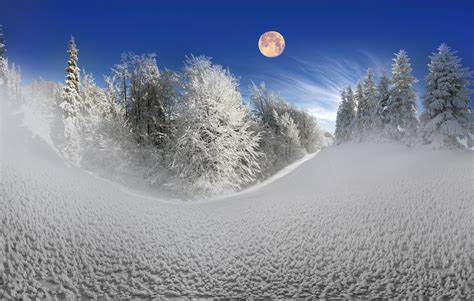 Full Moon Winter Wallpapers On Wallpaperdog