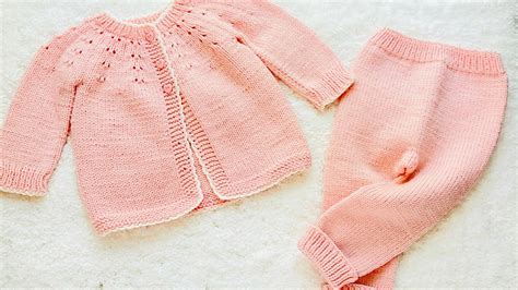 Easy Knit Baby Pants Trousers To Match Cardigan Sweater Various Sizes