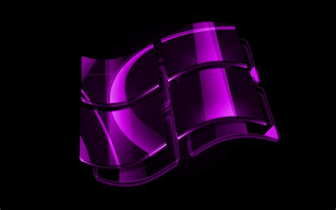 Download Wallpapers Windows Violet Logo 4k Os Creative Black