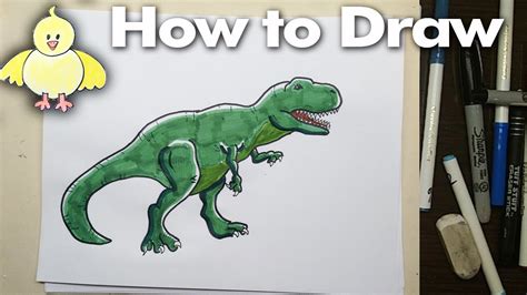 How to draw the new retro characters of tod. How to draw a T-Rex Dinosaur Step by Step - YouTube