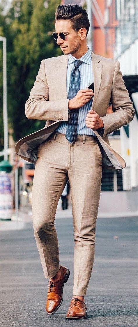 How To Style A Khaki Suit Correctly Stylish Mens Outfits Stylish Men