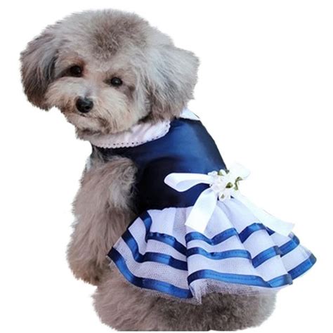 Spring And Summer Elegant Navy Style Princess Dress Dogs Clothes For