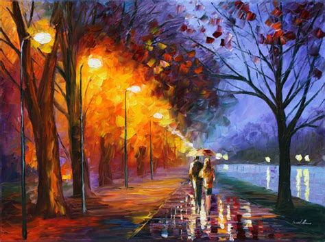 Alley By The Lake By Leonid Afremov Beautiful Paintings Abstract Art