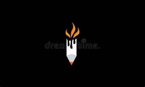 Abstract Pencil With Fire Logo Symbol Icon Vector Graphic Design