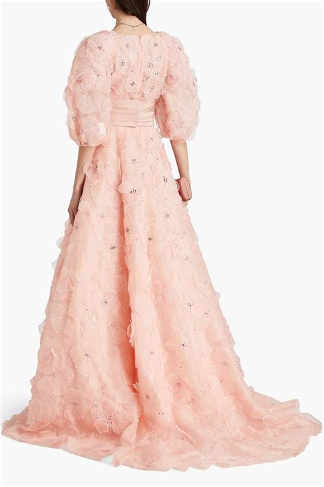 Carolina Herrera Floral Appliquéd Silk Organza Gown In 2023 Organza