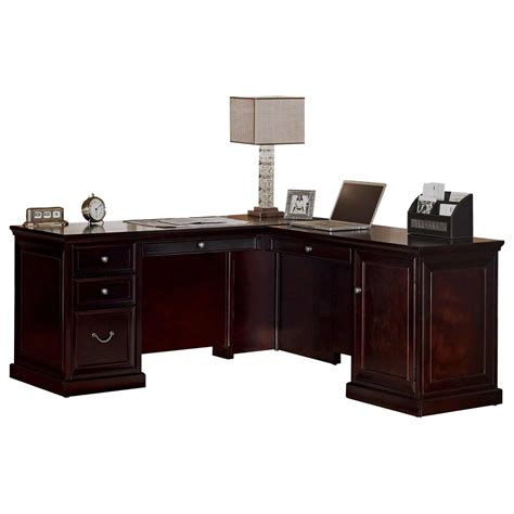 Wycliff Bay Fulton L Shaped Desk With Return Desk In Espresso Dark