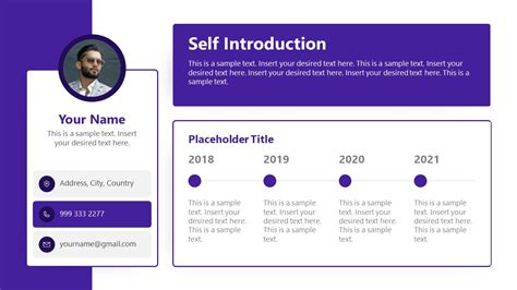 Self Introduction Presentation Ppt Free Printable Templates