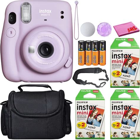 fujifilm instax mini 11 instant camera lilac purple 16654803 best value bundle