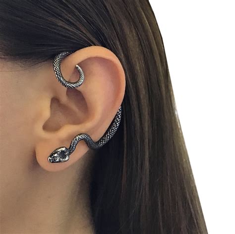 Single Snake Cuff Earring Snake Cuff Earring Gothic Etsy Gothic